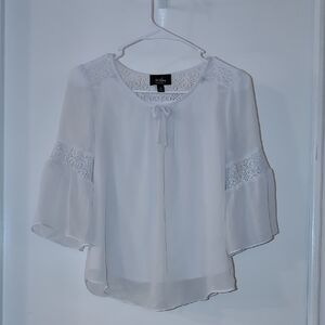 By&By Girl White Lace Detail Blouse